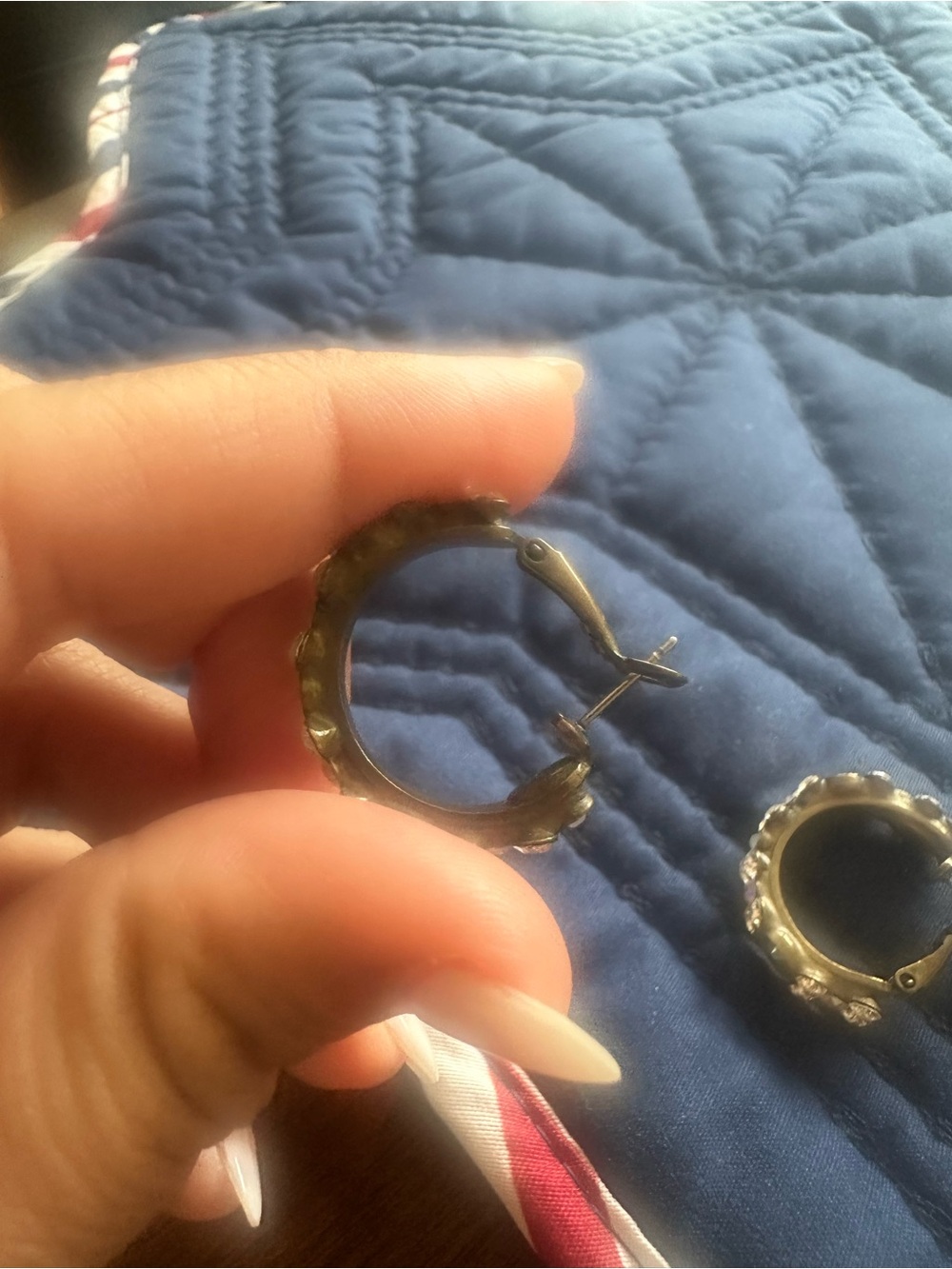 Sorrelli Crystal Floral Hoop Earrings - Clear Sparkle Hoops - Picture 4 of 7